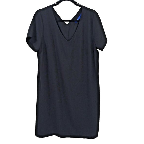 Apt. 9 Dresses & Skirts - Women Navy Blue V Neck Lagan Look Shift Casual Dress with Pockets XL